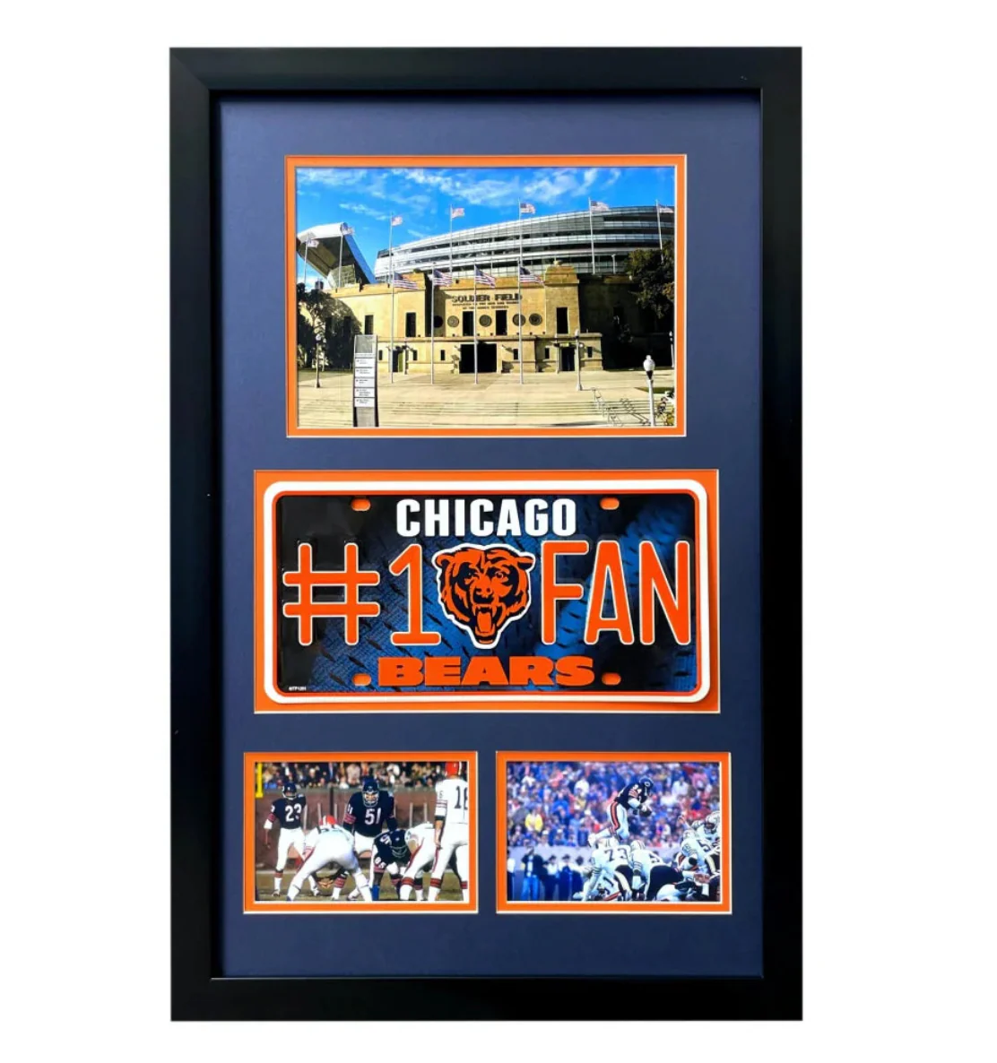 Chicago Bears Fan License Plate Framed Collage Memorabilia Walter Paton Butkus