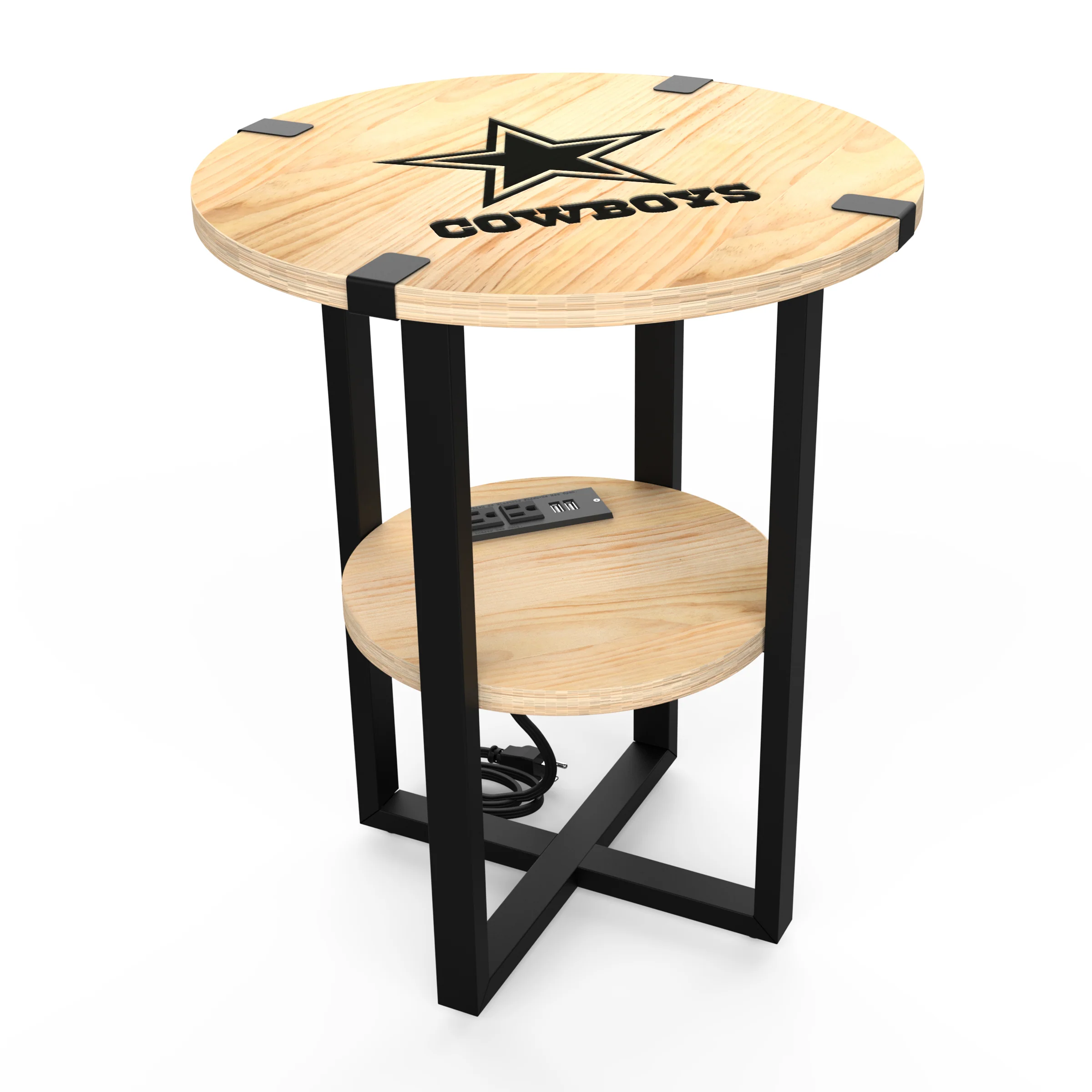 NFL Licensed Round Side Table with Charger - Image 12