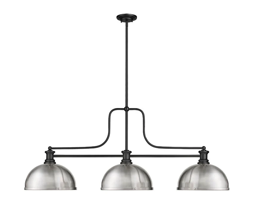 Z-Lite Melange Matte Black with Brushed Nickel Dome Shade